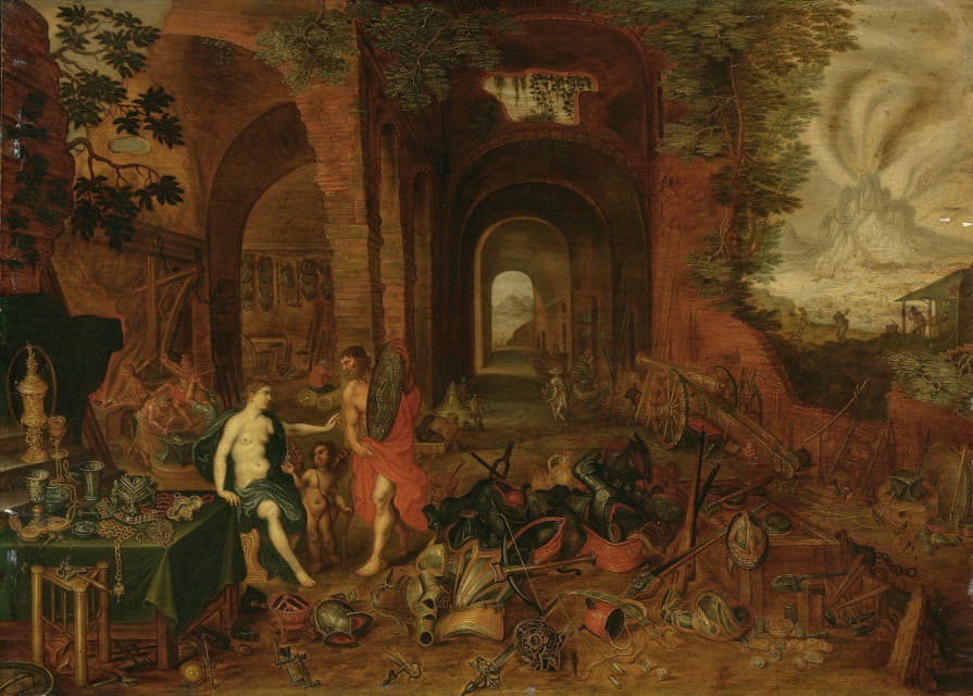 Follower Of Jan Breughel The Younger - The Forge Of Vulcan