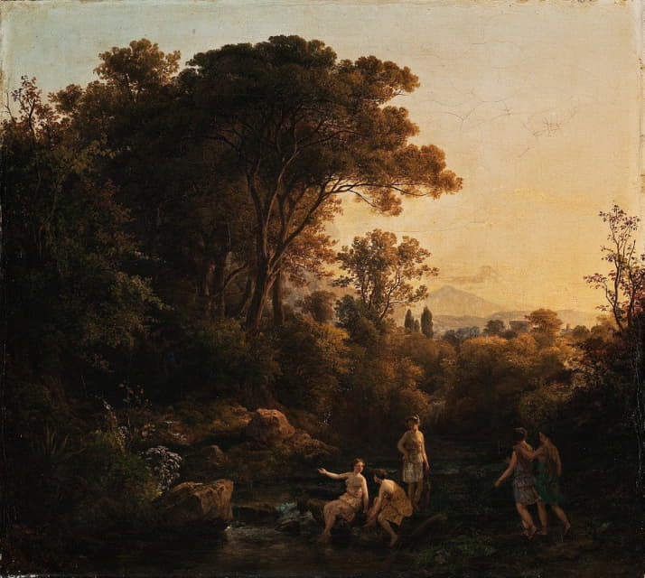 Károly Markó - Landscape With Nymphs Bathing