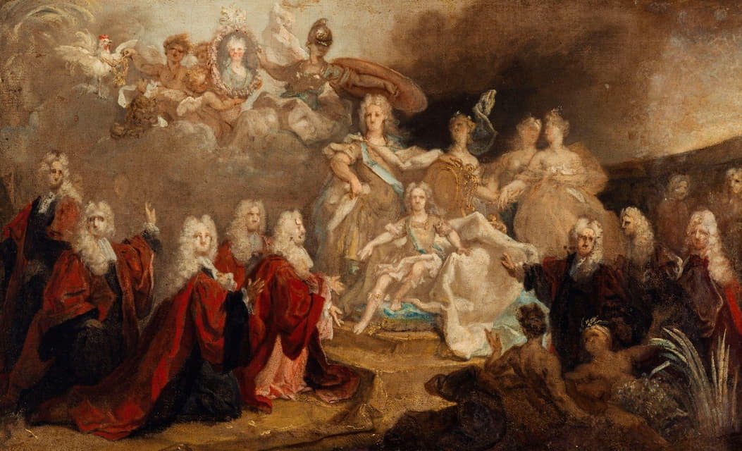 Nicolas de Largillière - Allégorie des fiançailles de Louis XV avec l’infante Marie-Anne-Victoire d’Espagne (1722)