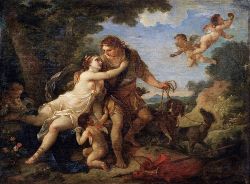 Charles-Joseph Natoire - Venus And adonis