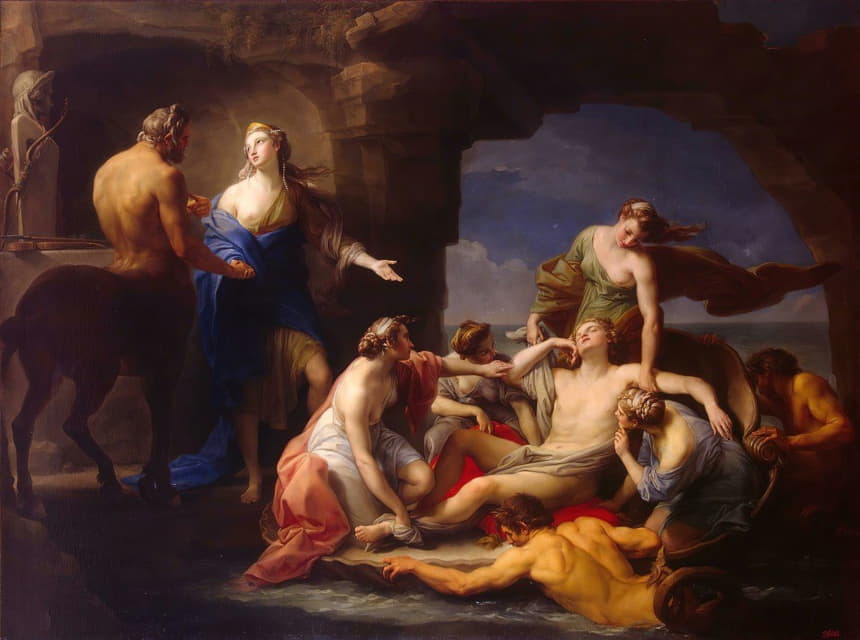 西蒂斯从半人马凯龙身上夺走了阿喀琉斯