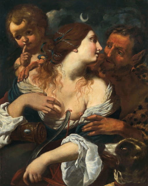 Alessandro Rosi - Diana, a Satyr and Cupid