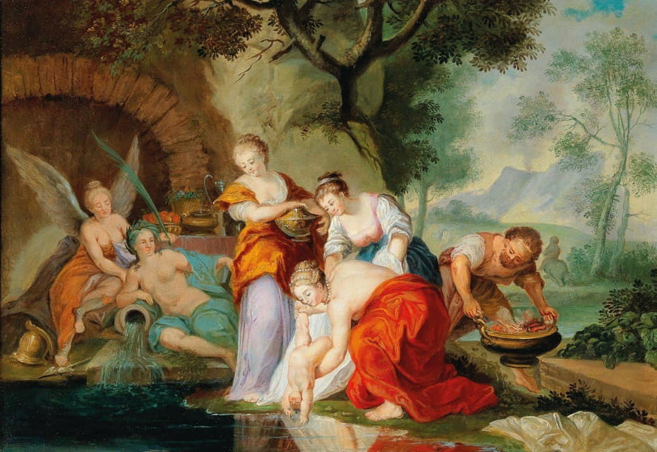 French School - Thetis dipping the infant Achilles into the River Styx