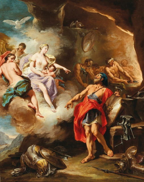 Giovanni Battista Pittoni - Venus in the forge of Vulcan
