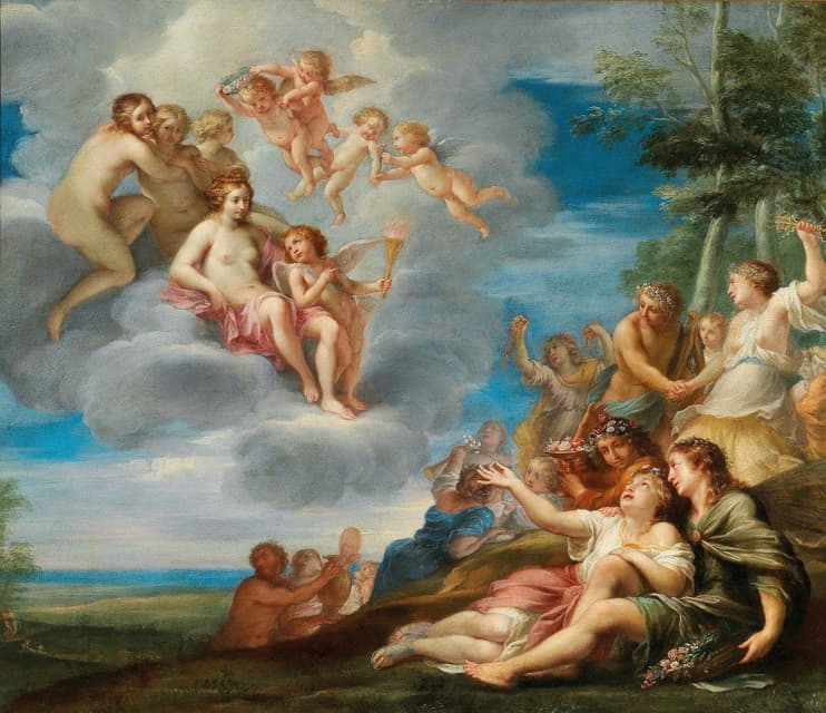 Louis Cousin - Venus and Apollo with the Muses