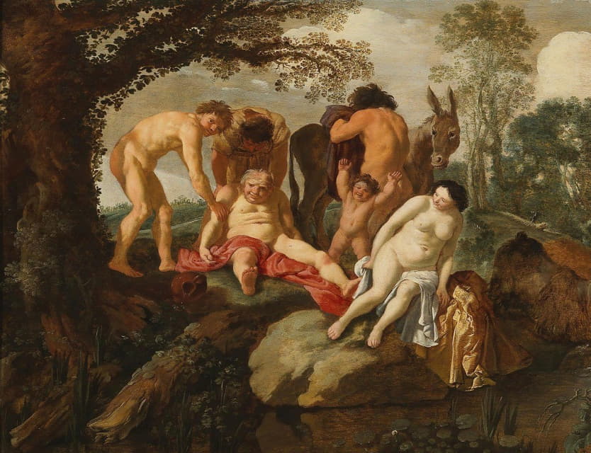 Moyses van Uyttenbroek - The Drunken Silenus with the Phrygian Peasants