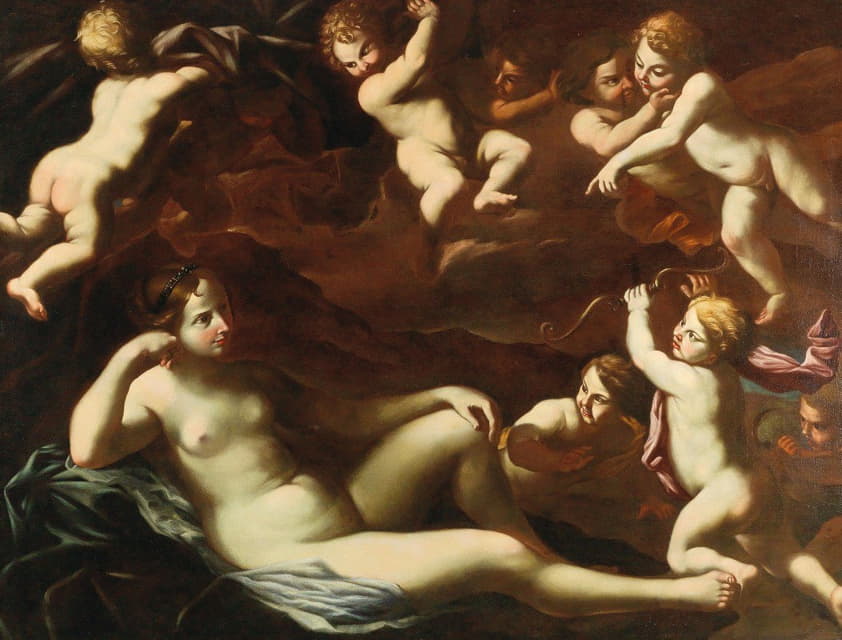 Roman School - Venus and Cupid with Amorini