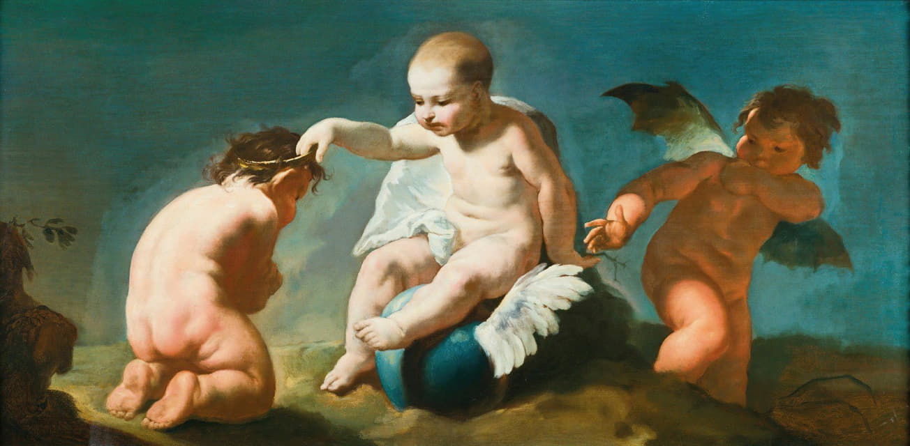 Venetian School - Allegory of Morality; Virtue awarded and Vice punished