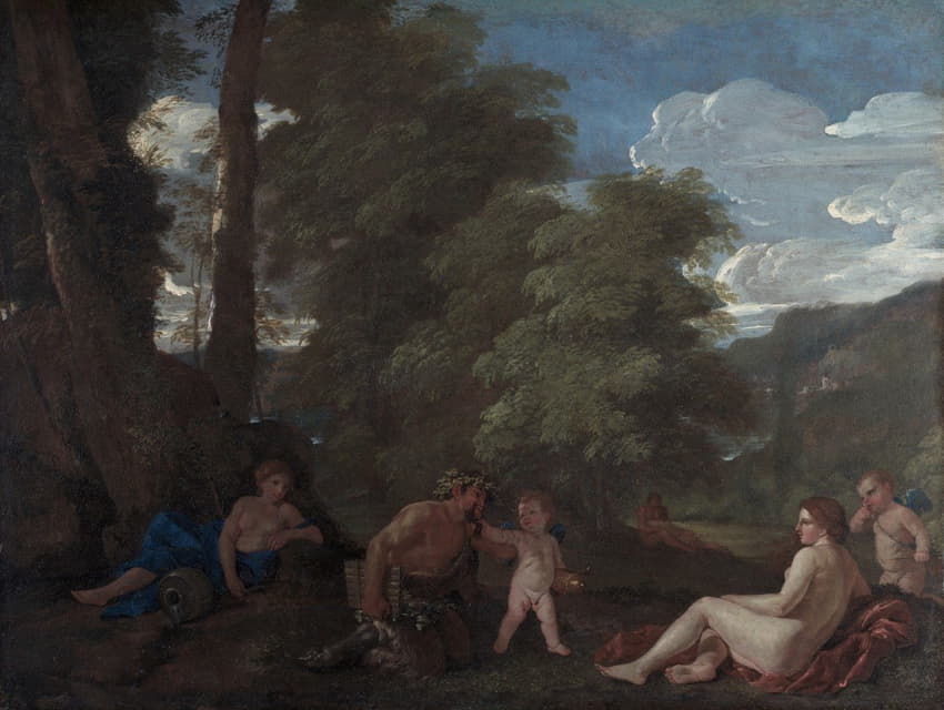 Nicolas Poussin - Nymphs and a Satyr (Amor Vincit Omnia)