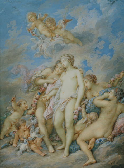 Jacques Charlier - Love offering the Apple to Venus (after Boucher)