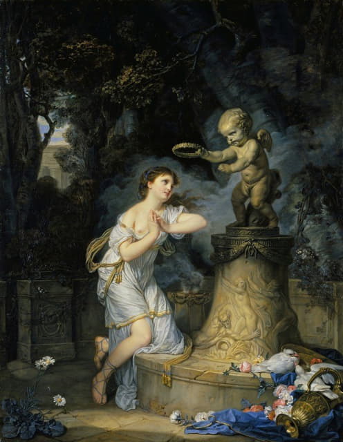 Jean-Baptiste Greuze - Une jeune Fille qui fait sa prière au pied de l’autel de l’Amour (A Young Woman Praying at the Altar of Love)