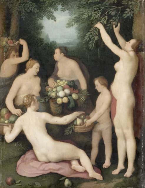 Cornelis Cornelisz Van Haarlem - Pomona Receiving the Harvest of Fruit
