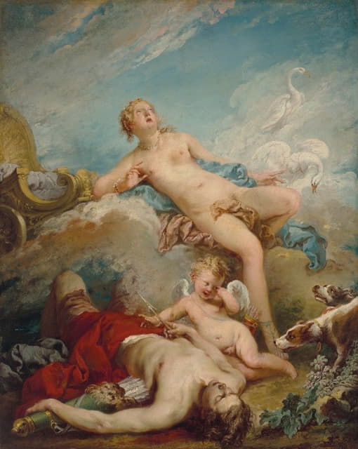 François Boucher - Venus discovering the dead Adonis