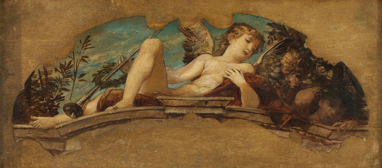 Ernst Klimt - Allegorische Darstellung eines liegenden Knaben