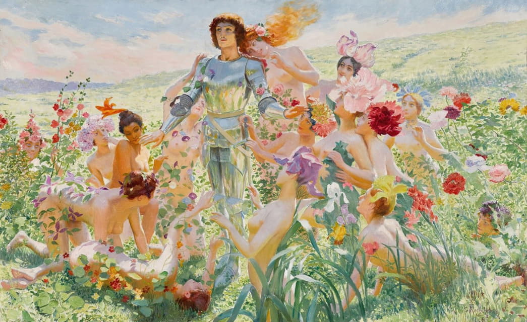 Georges Antoine Rochegrosse - Le Chevalier aux Fleurs