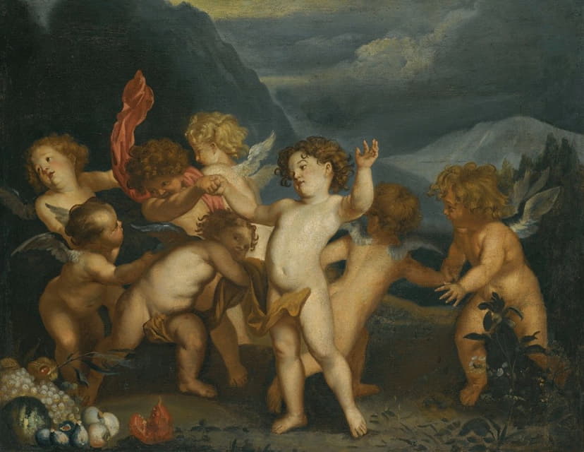 After Sir Anthony van Dyck - Putti In A Landscape