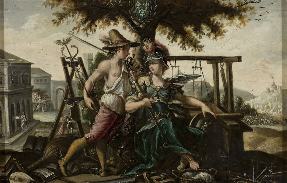 Flemish Painter - Allegory of France with Athena and Hermes