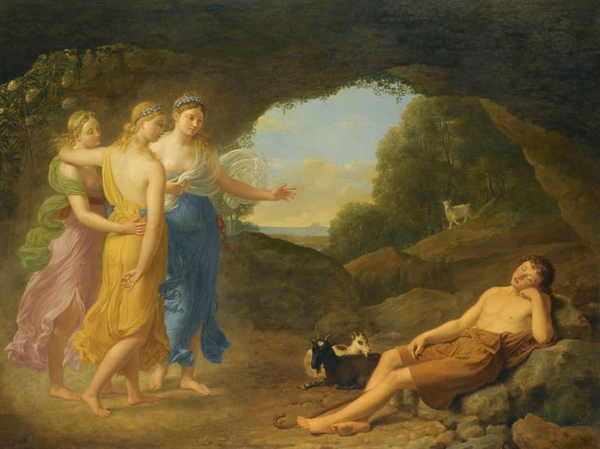 Joseph François Ducq - The Dream Of Daphnis In Which The Nymphs Foretell The Safe Return Of Chloe
