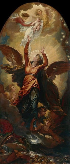 Benjamin West - The Woman Clothed with the Sun Fleeth from the Persecution of the Dragon