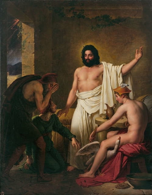 Joseph-Ferdinand Lancrenon - Philémon et Baucis reçoivent Jupiter et Mercure