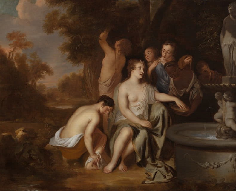 Sir Peter Lely - Diana and her Nymphs at a Fountain
