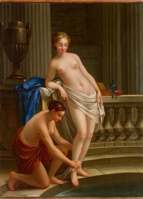 Joseph-Marie Vien - Callisto, nymphe de Diane sortant du bain 
