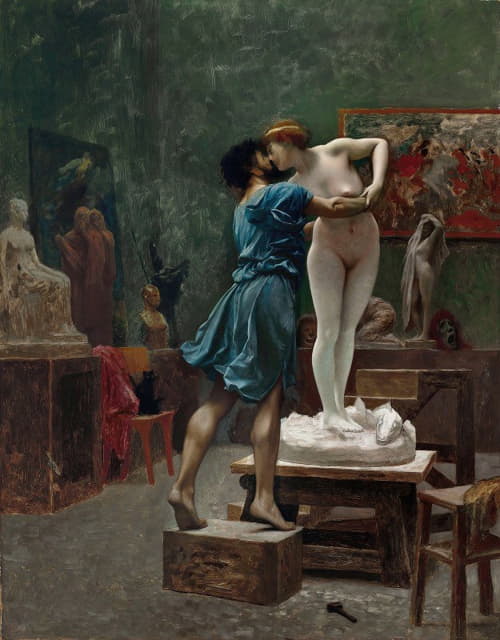皮格马利翁和加拉特，油画素描