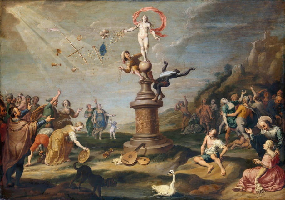 Cornelis De Baellieur - Fortuna Distributing Her Largesse