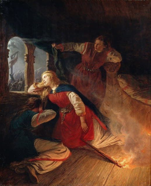 Wilhelm Wallander - Signe Seeks Death in the Flames of Her Bower