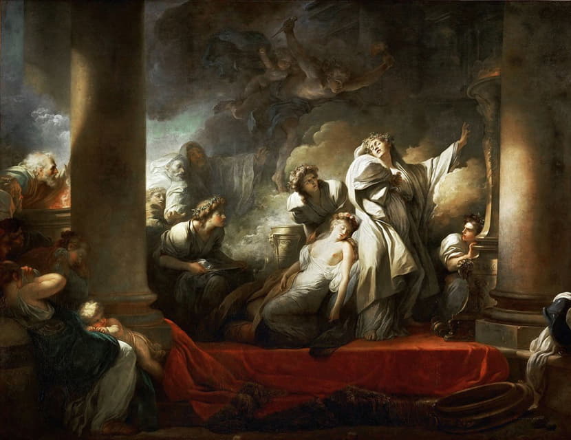 Jean-Honoré Fragonard - Coresus Sacrificing Himself To Save Callirhoe