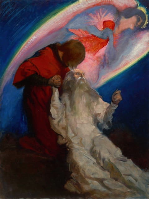 Edwin Austin Abbey - Study for Amfortas Released by Galahad, in The Quest and Achievement of the Holy Grail