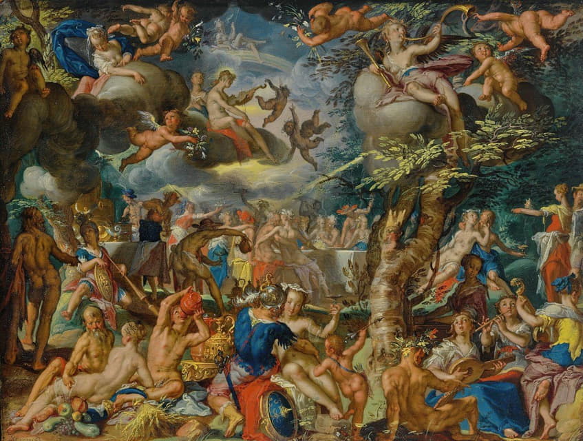 Joachim Wtewael - A banquet Of The Gods