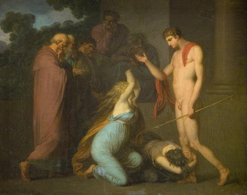 Nicolai Abraham Abildgaard - Ismene and Antogone Plead with Theseus