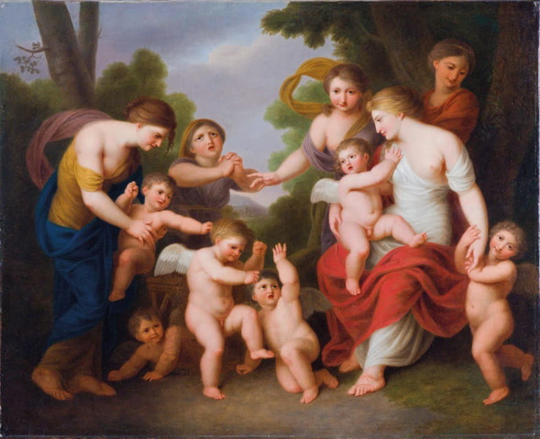 Andries Cornelis Lens - A fight between putti