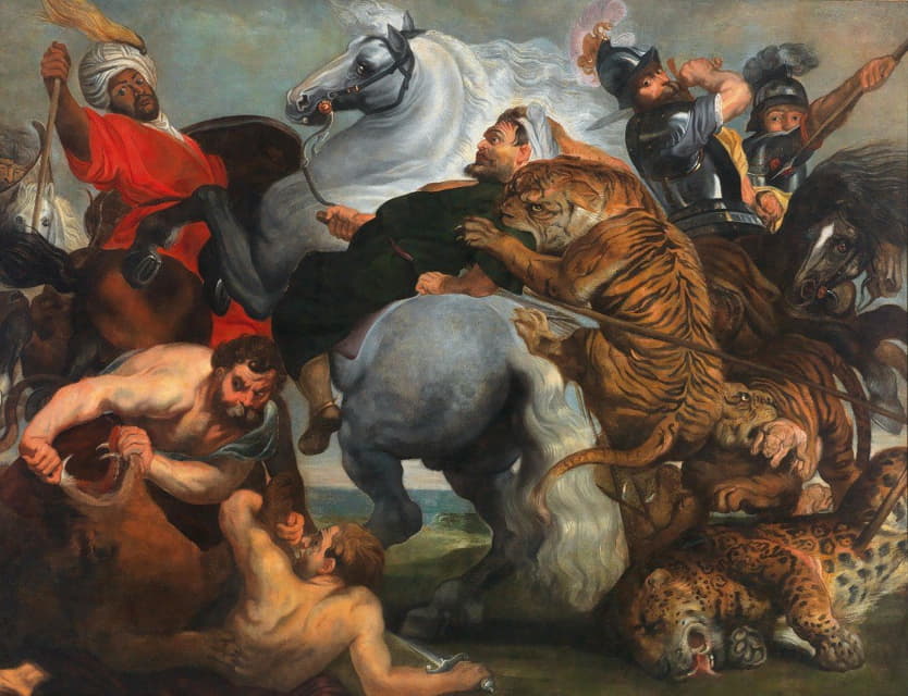 Workshop of Peter Paul Rubens - The Tiger, Lion and Leopard hunt