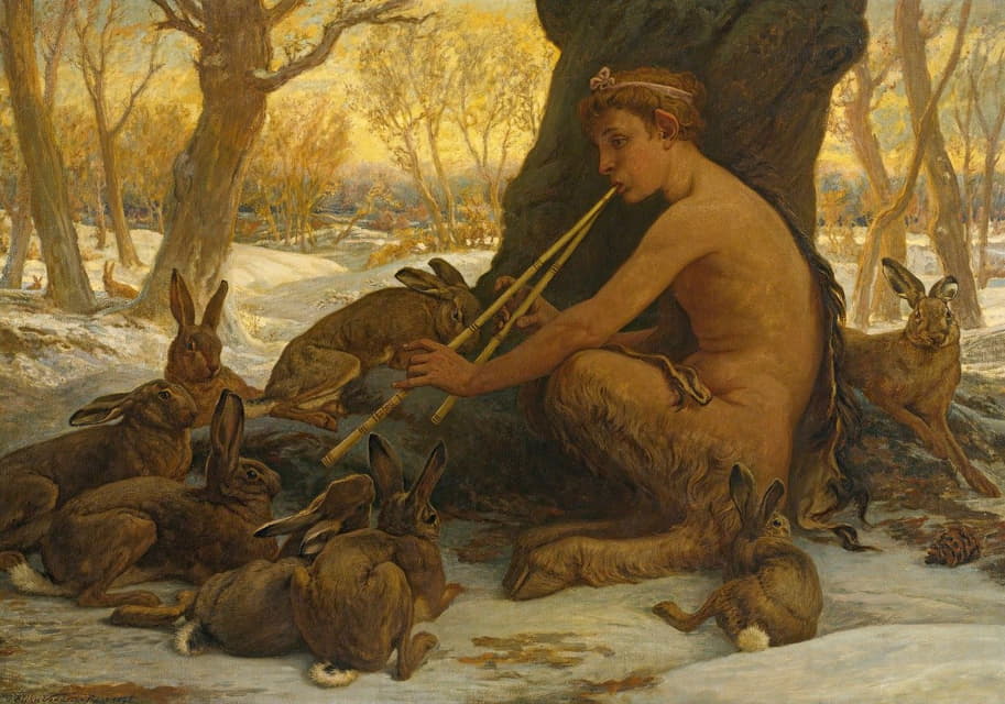 Elihu Vedder - Young Marsyas (Marsyas Enchanting The Hares)