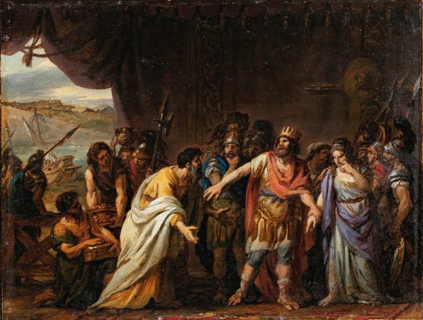 Joseph-Marie Vien - Agamemnon in his tent refusing to give chryseis back to her father