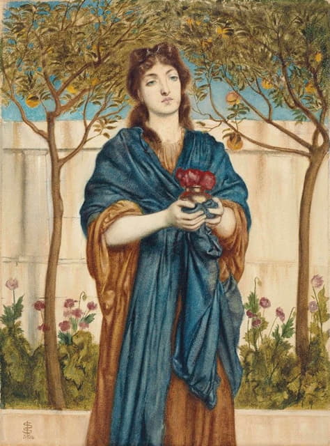 狄安娜的女祭司献罂粟花