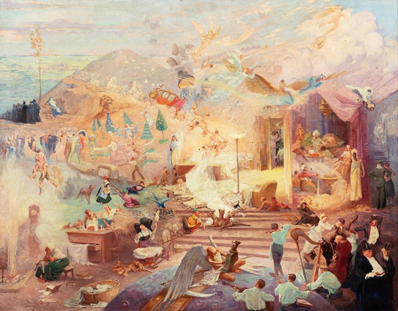 Adolphe Léon Willette - Phantasmagorical scene, also called liberty