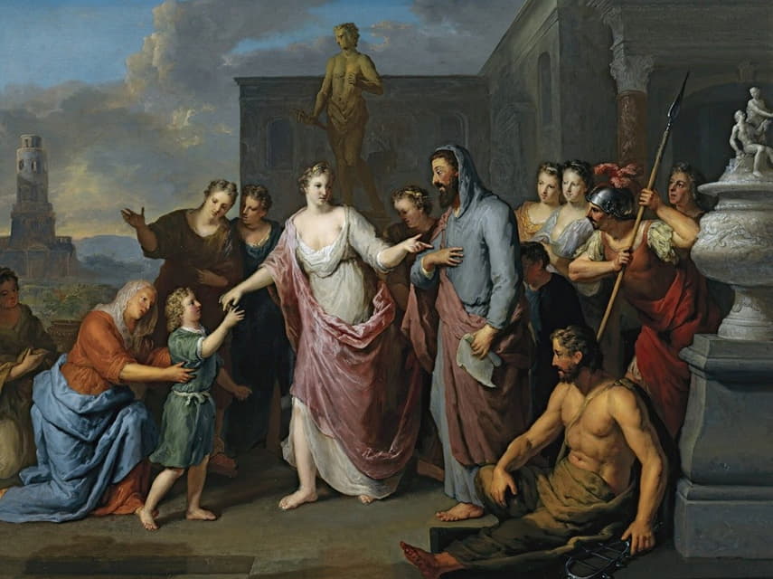 Gerard Hoet - Olympia Presenting The Young Alexander The Great To Aristotle