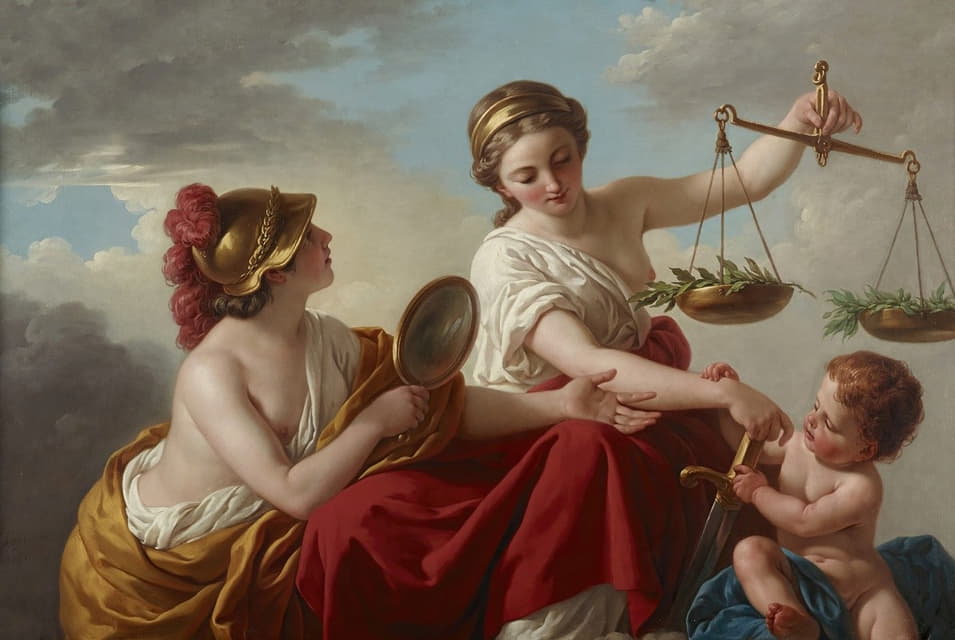 Louis-Jean-François Lagrenée - Justice Disarmed by Innocence and Applauded by Prudence