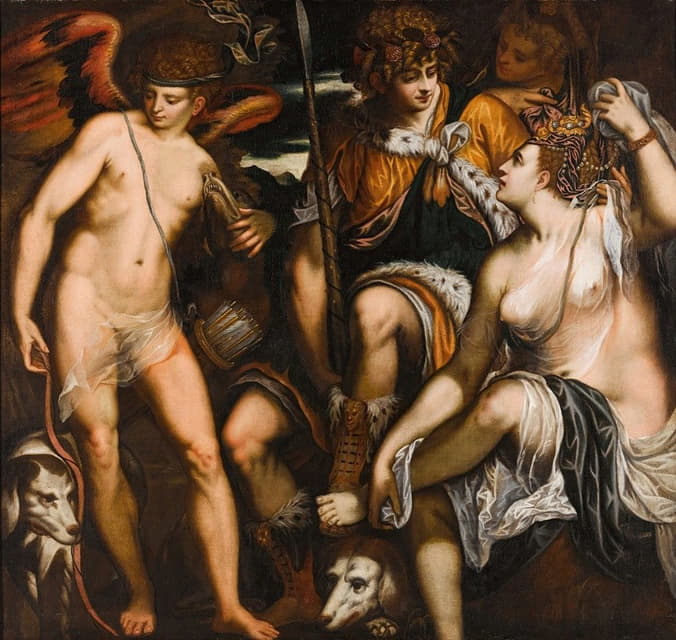 Circle of Giuseppe Porta - Venus and Adonis with Amor
