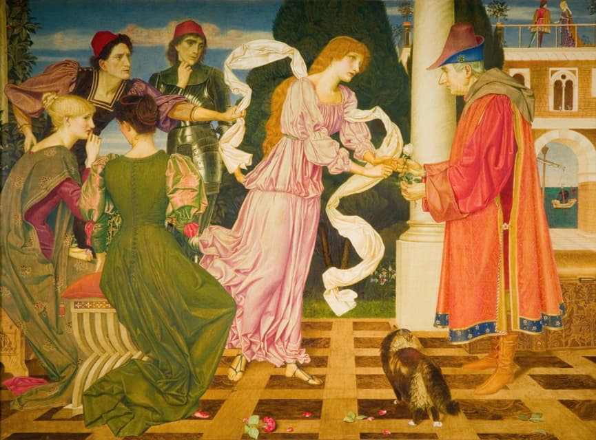 Joseph Edward Southall - Beauty Receiving the White Rose from her Father