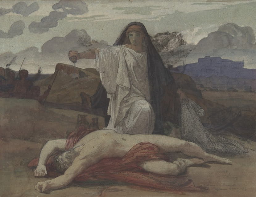 Jules-Eugène Lenepveu - Antigone Gives Token Burial to the Body of Her Brother Polynices
