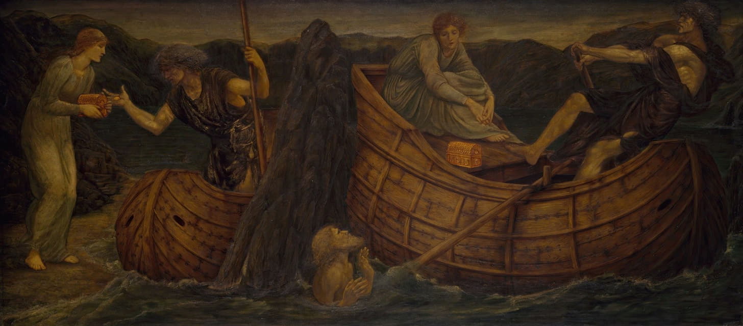 Sir Edward Coley Burne-Jones - Psyche giving the Coin to the Ferryman of the Styx