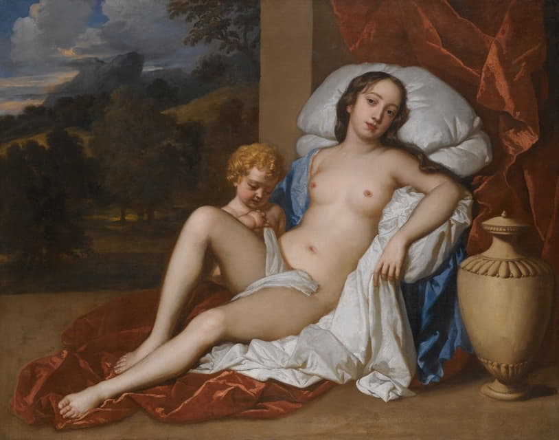 一位年轻妇女和孩子的肖像，如维纳斯和丘比特，几乎可以肯定是内尔·格温（1650-1687）