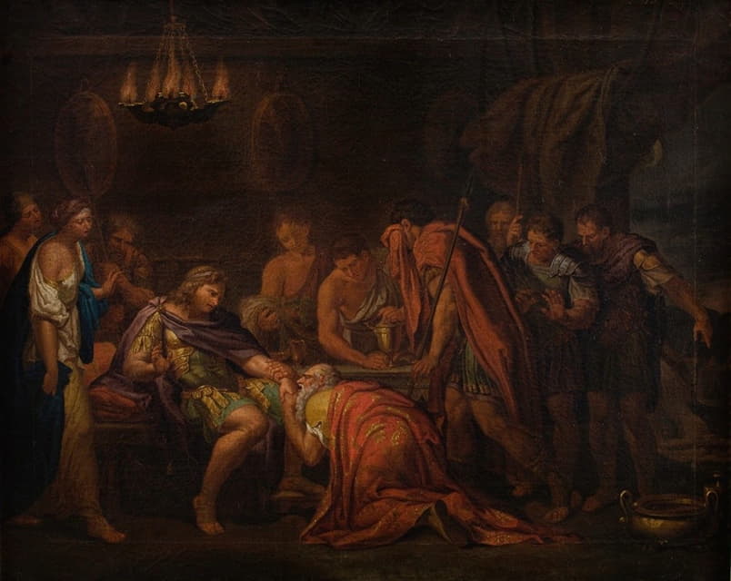 普里阿摩斯为赫克托的尸体向阿喀琉斯求情