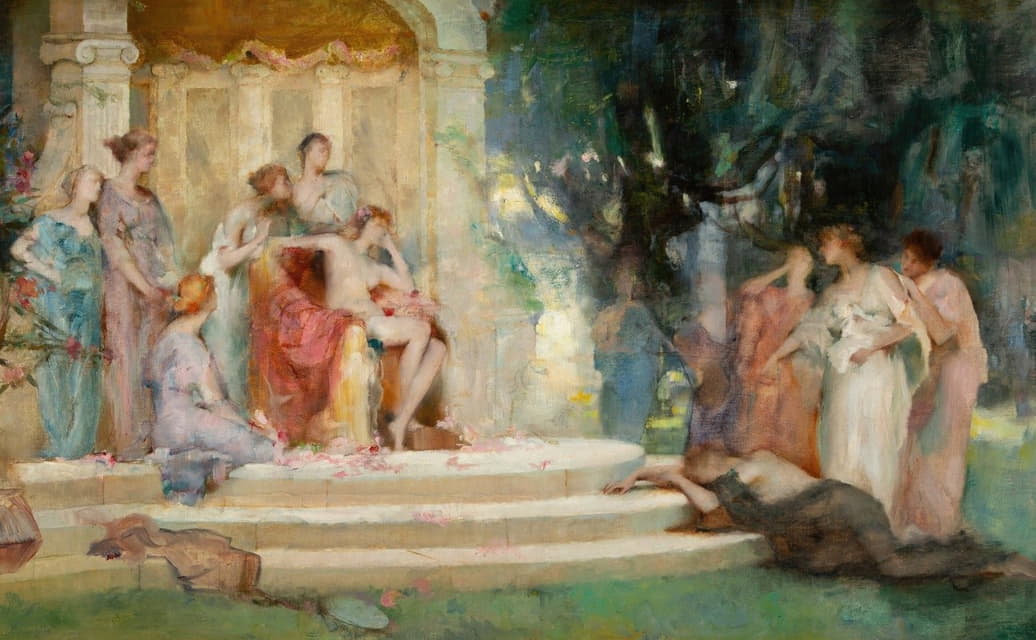 Henrietta Rae - Sketch for ‘Psyche before the throne of Venus’