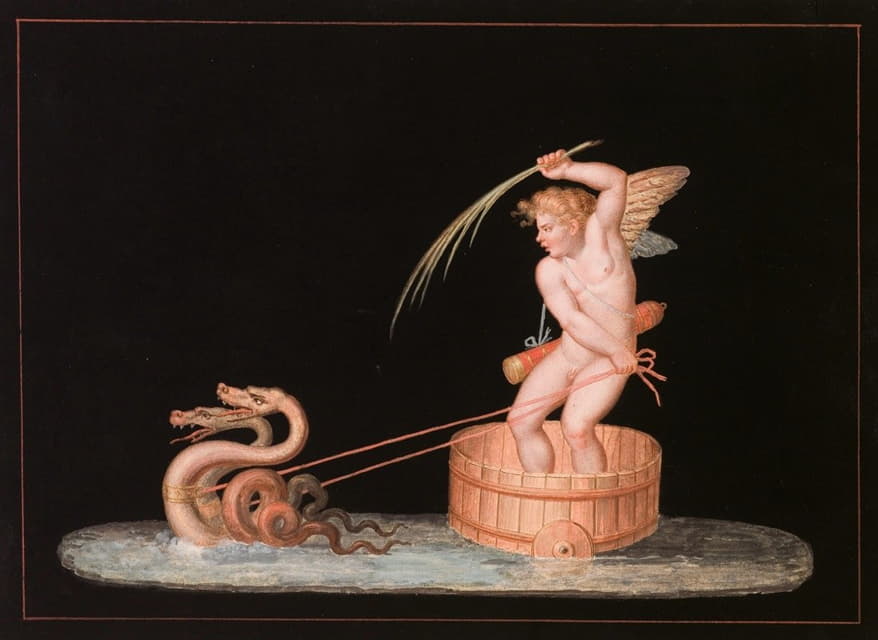 Michaelangelo Maestri - Cupid Drawn by Two Sea Serpents
