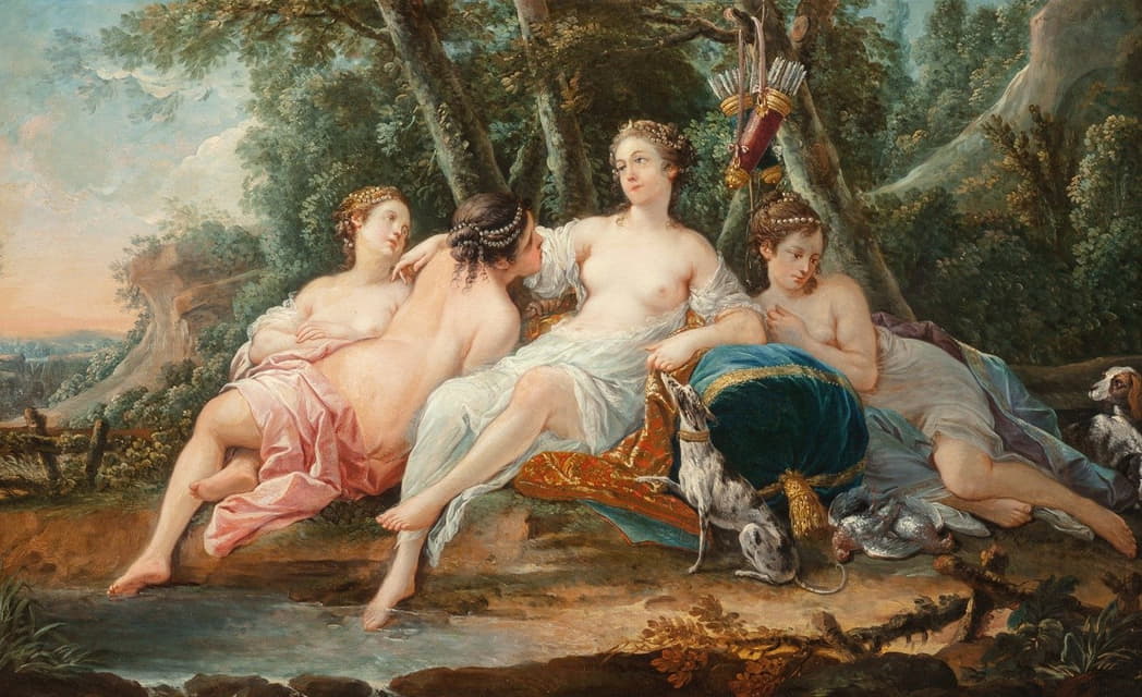 Pierre Jollain - Diana with her nymphs resting after the hunt